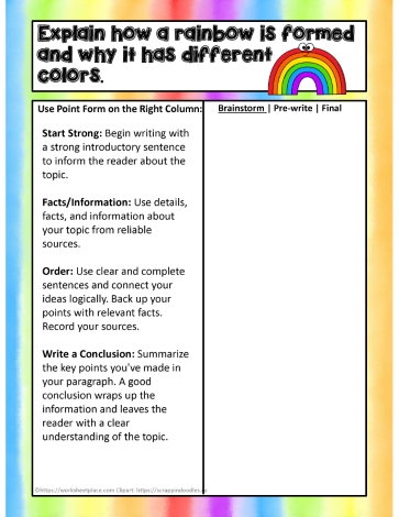 How a Rainbow is Formed Pre-write